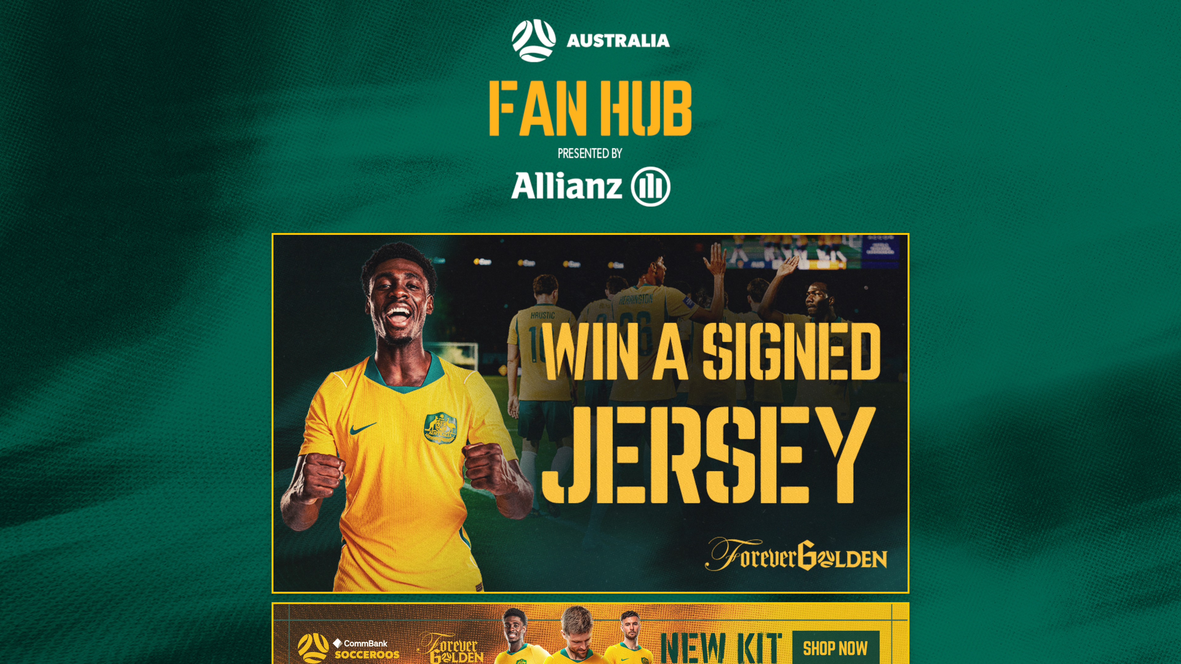 Allianz Socceroos Fan Hub — Football Australia desktop view 1 of 1