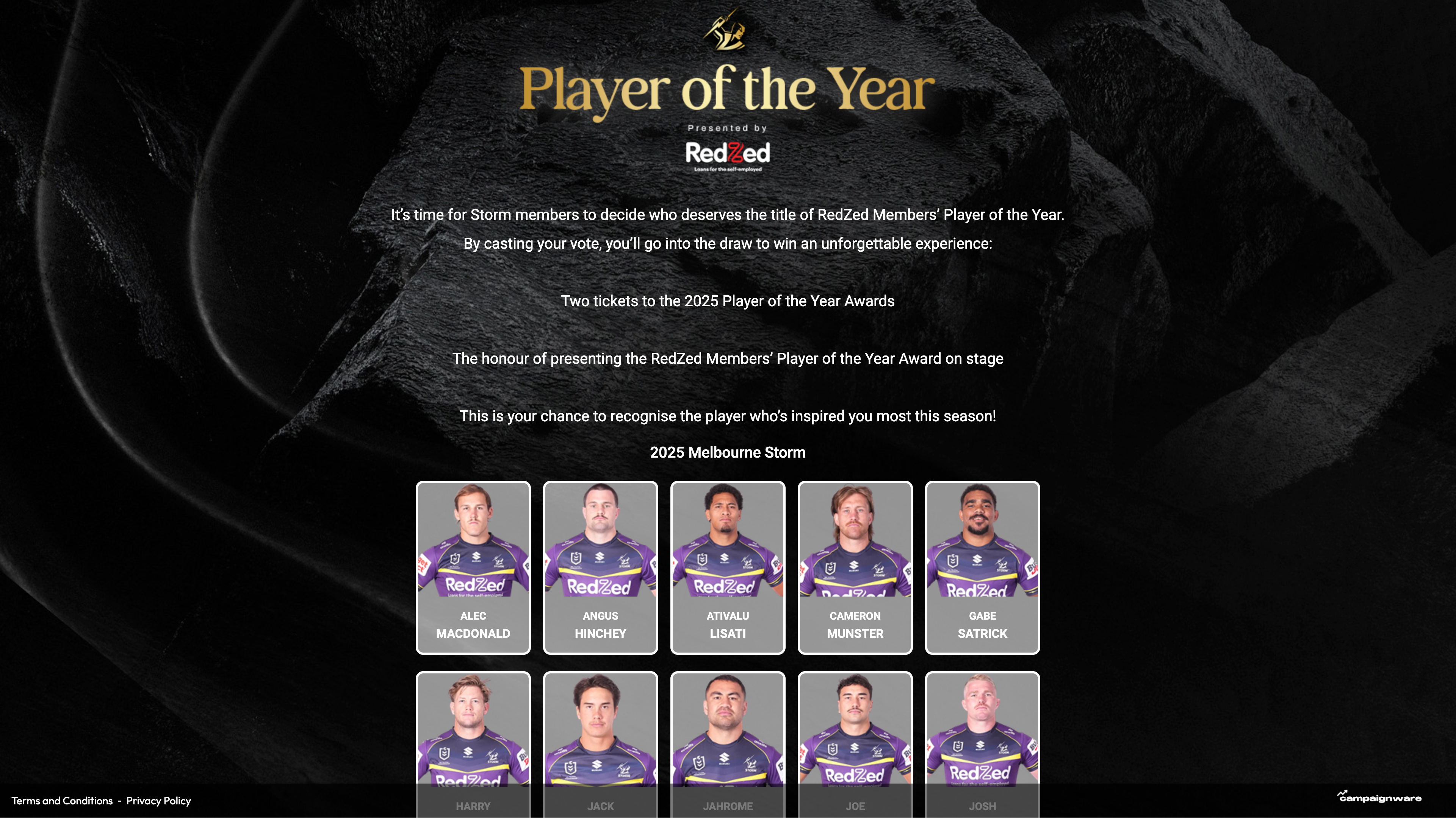 Redzed Player of the Year — Melbourne Storm desktop view 1 of 1
