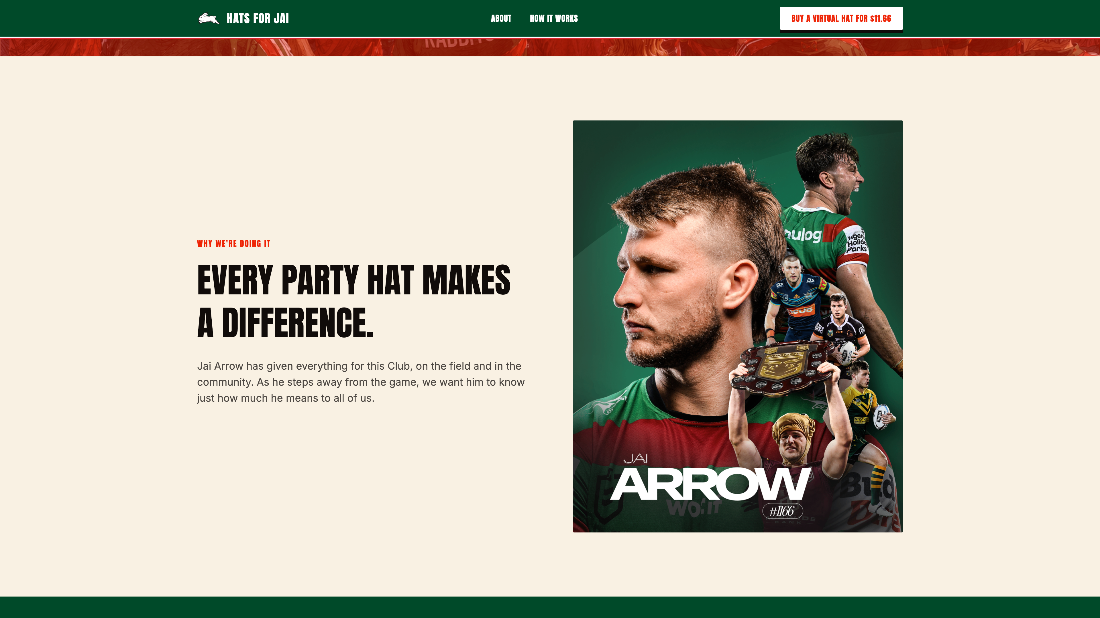 Hats for Jai Microsite — South Sydney Rabbitohs desktop view 1 of 1