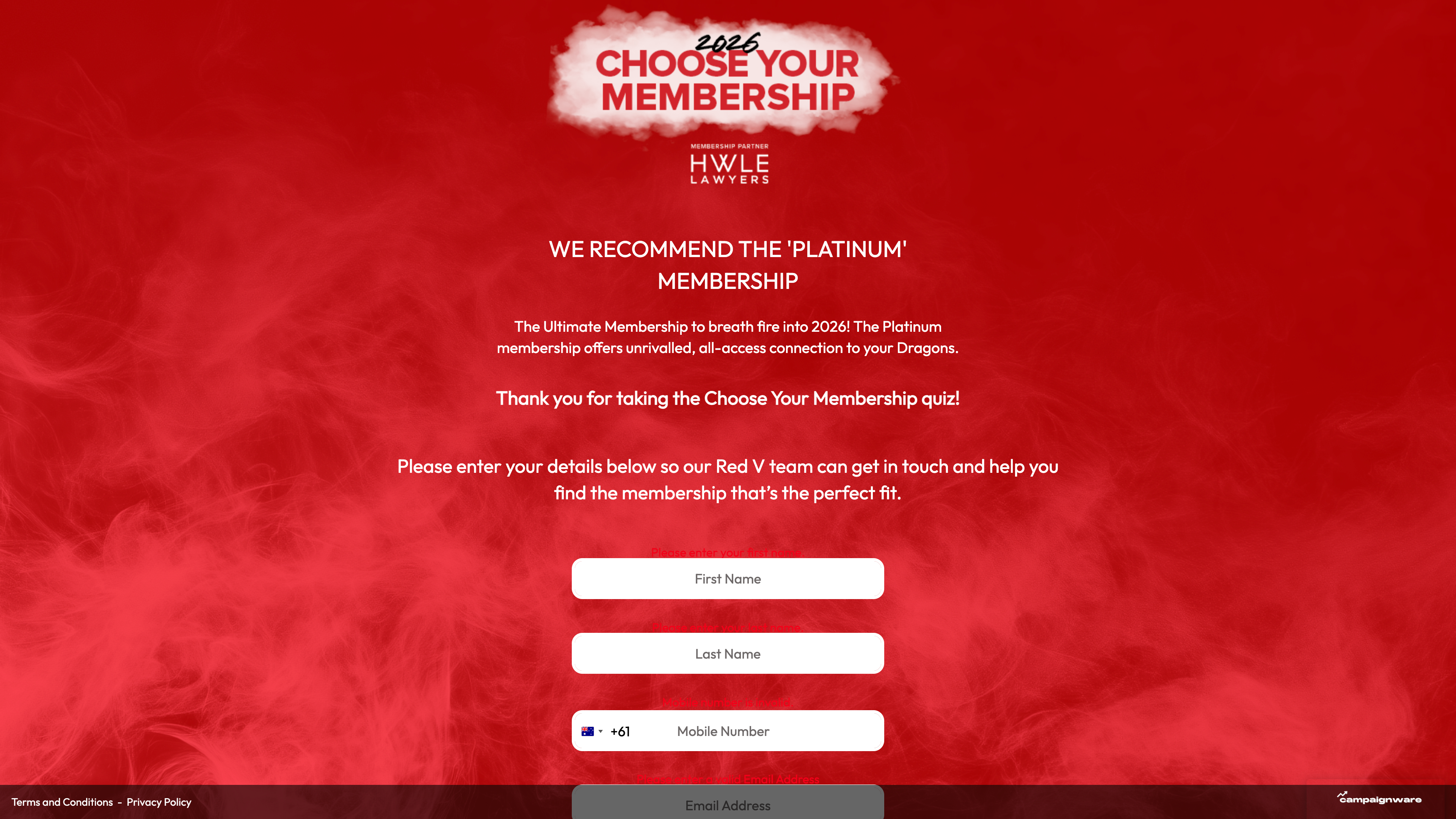 Red V Membership Picker — St George Illawarra Dragons desktop view 1 of 1