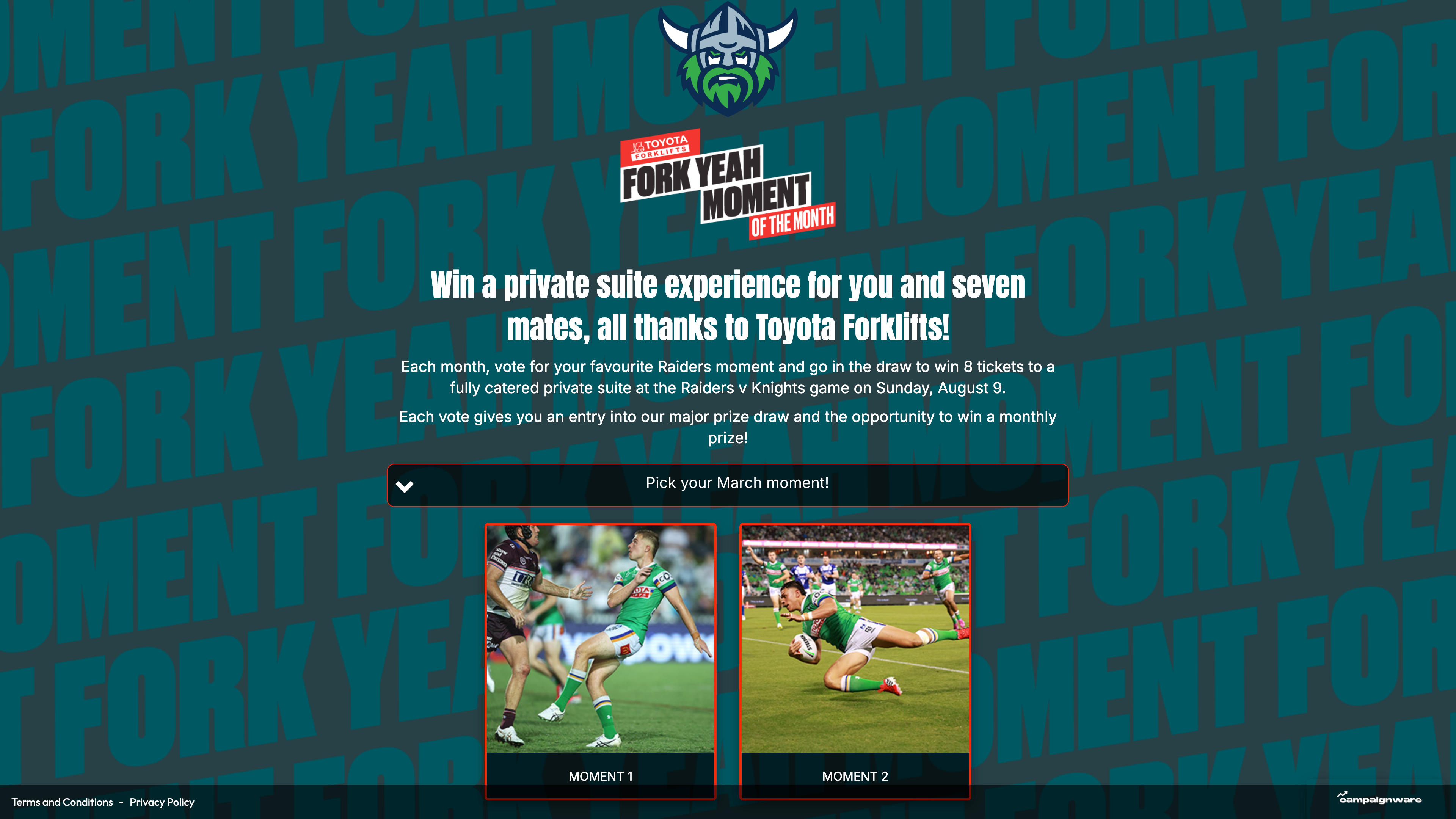 Fork Yeah! Moment of the Month — Canberra Raiders desktop view 1 of 1