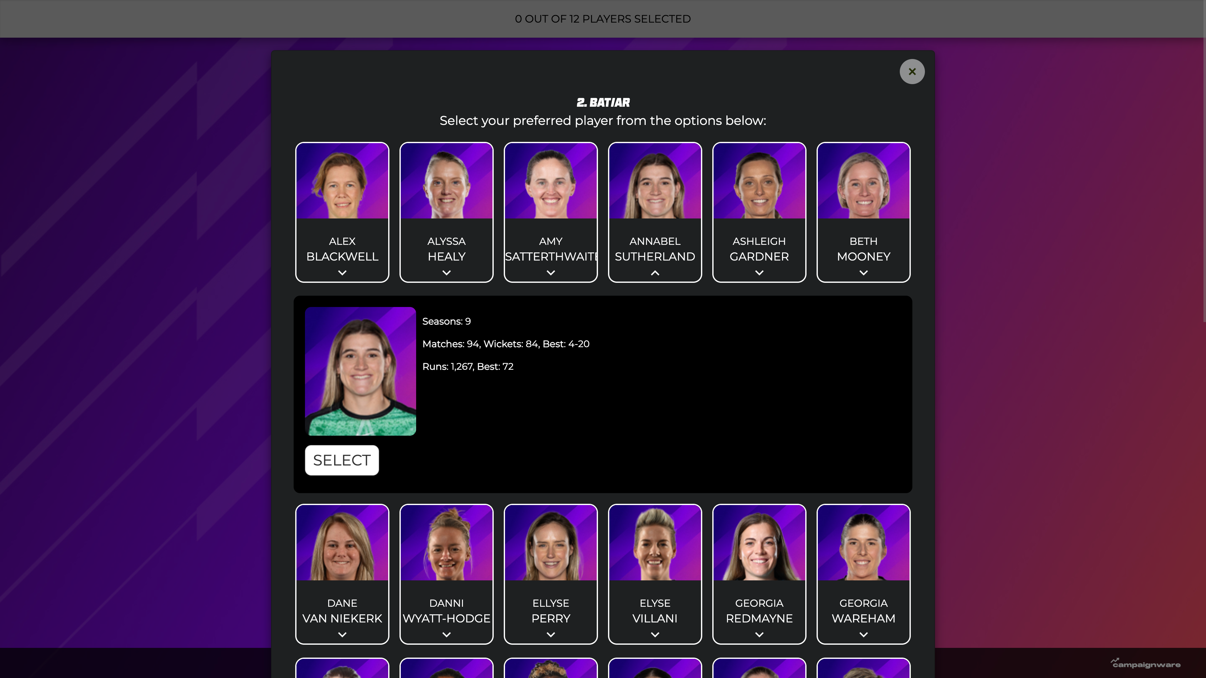 WBBL Team of the Decade Selector — Cricket Australia desktop view 1 of 1