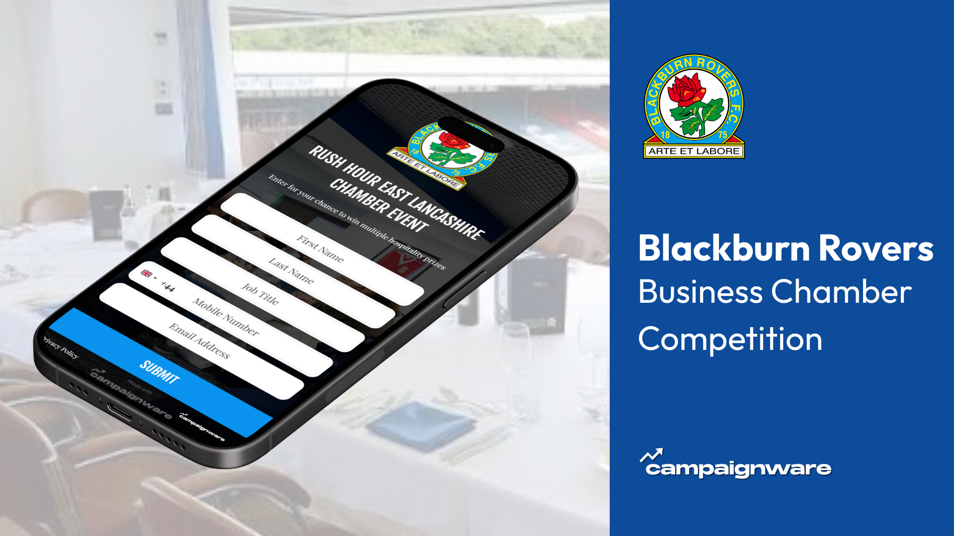 Business Chamber Event Draw — Blackburn Rovers showcase header